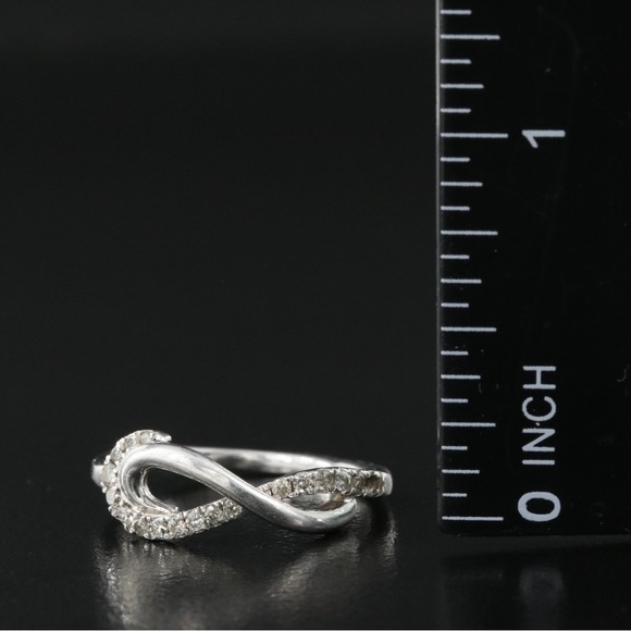 Sterling diamond infinity ring. Size 6.5 - Picture 2 of 5